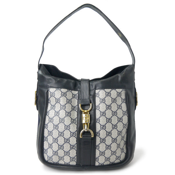 OLD Gucci サイドシェリーフック金具ショルダー（青）