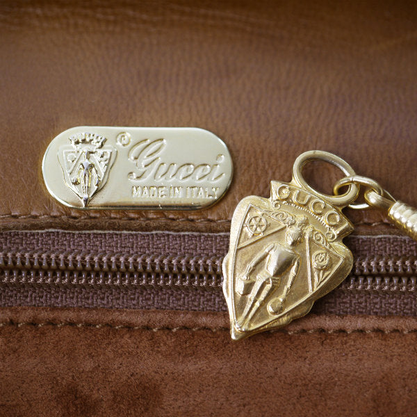 OLD Gucci パイソン×ラムスキン異素材コンビ2WAYバッグ（茶）