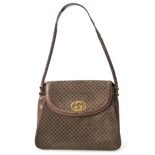 OLD Gucci スクエアGGロープショルダー（濃茶/スエード）