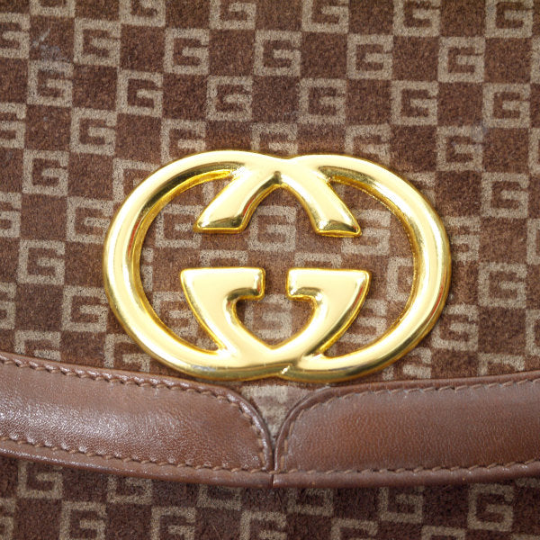 OLD Gucci スクエアGGロープショルダー（濃茶/スエード）