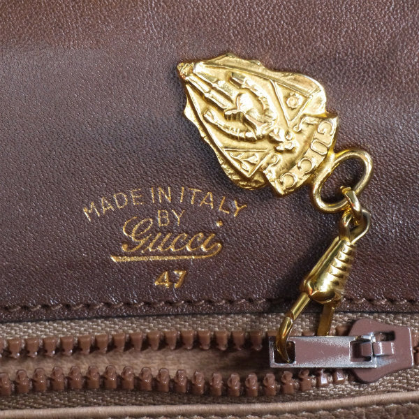 OLD Gucci スクエアGGロープショルダー（濃茶/スエード）