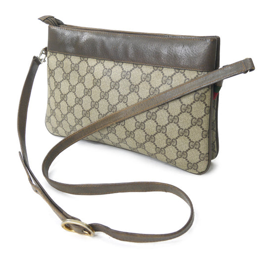 OLD Gucci　ミニシェリー横長ダブルバッグ（茶）