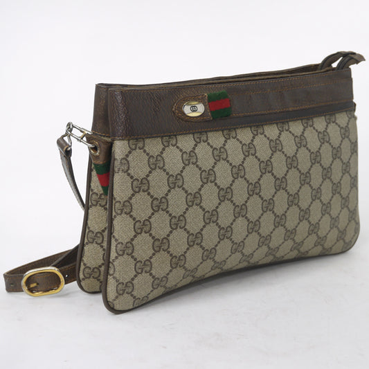 OLD Gucci　ミニシェリー横長ダブルバッグ（茶）