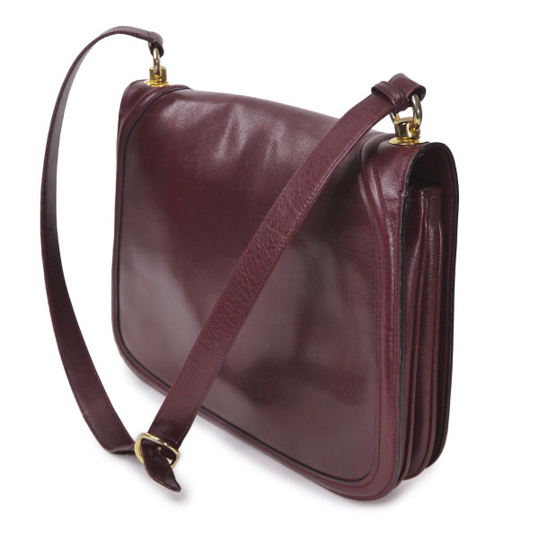 OLD Gucci  レア！インターロッキングショルダー（ワインレッド）