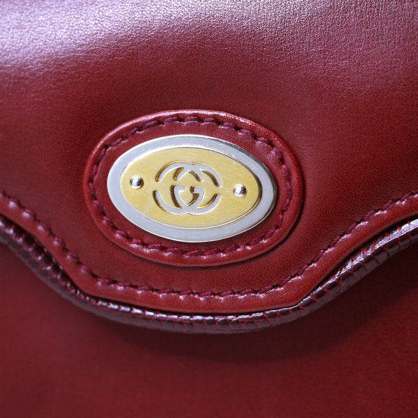 OLD Gucci　リザード×革コンビ2WAYショルダー （深赤）