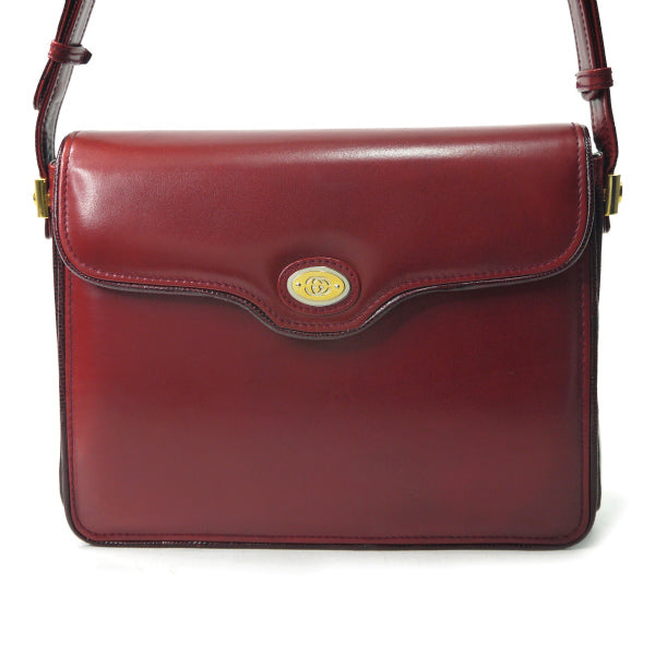 OLD Gucci　リザード×革コンビ2WAYショルダー （深赤）
