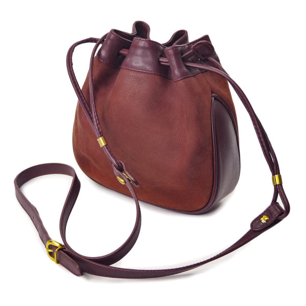 OLD Gucci　ヌバック 巾着ミニショルダー（ボルドー）