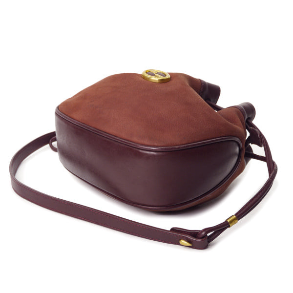 OLD Gucci　ヌバック 巾着ミニショルダー（ボルドー）