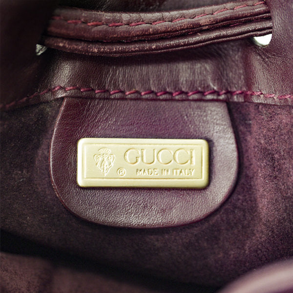 OLD Gucci　ヌバック 巾着ミニショルダー（ボルドー）