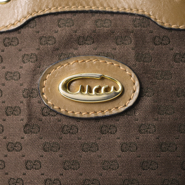 OLD Gucci　筆記体ロゴ巾着型マイクロGGショルダー（茶）