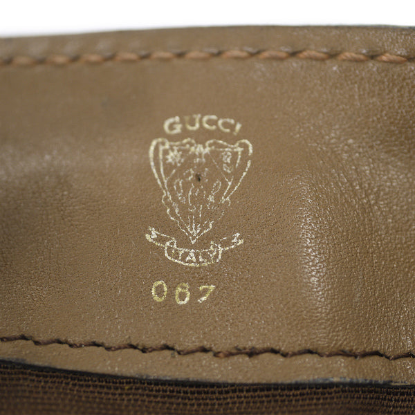 OLD Gucci　筆記体ロゴ巾着型マイクロGGショルダー（茶）