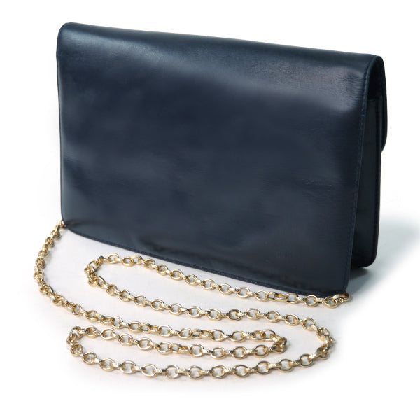 OLD Gucci  50s!稀少G留め具ミニレザーバッグ（紺）