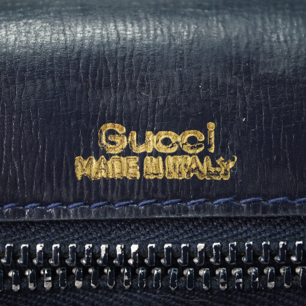 OLD Gucci  50s!稀少G留め具ミニレザーバッグ（紺）
