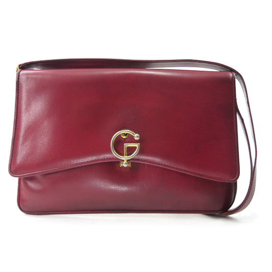 OLD Gucci  レア!!G留め具レザー2WAYバッグ（深赤）