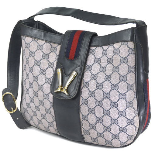 OLD Gucci 激レア!!ブーツマーク金具ショルダー（青/薄ピンク）