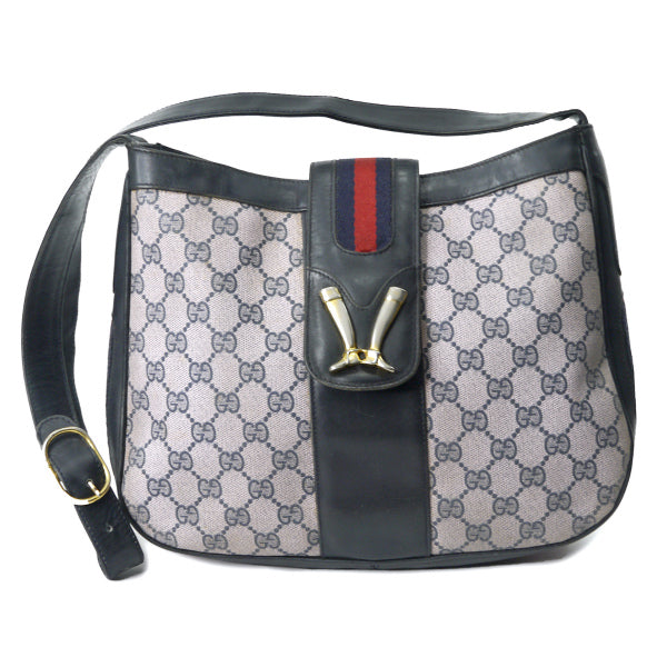 OLD Gucci 激レア!!ブーツマーク金具ショルダー（青/薄ピンク）