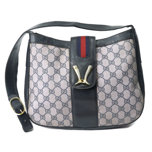 OLD Gucci 激レア!!ブーツマーク金具ショルダー（青/薄ピンク）
