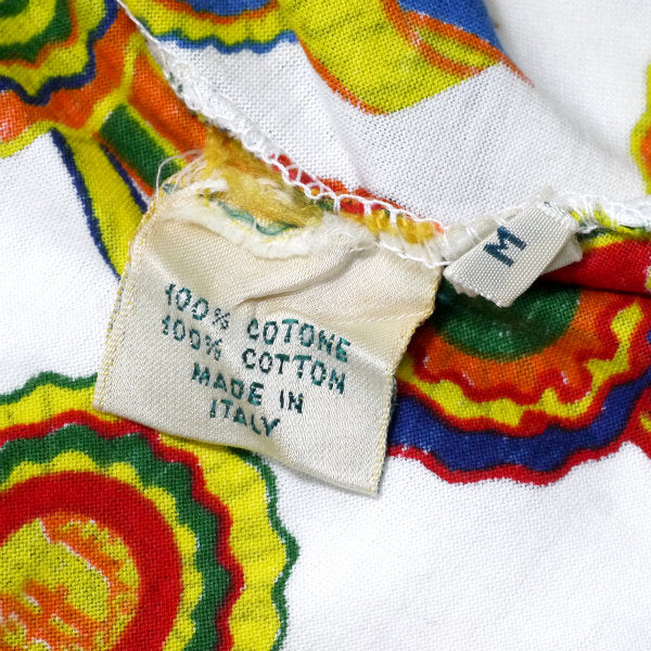 OLD Gucci レア!ロゼット柄 コットンTシャツ（白系）