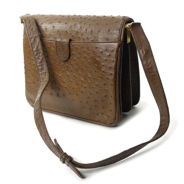 OLD Gucci  オーストリッチ2WAYショルダー（茶）