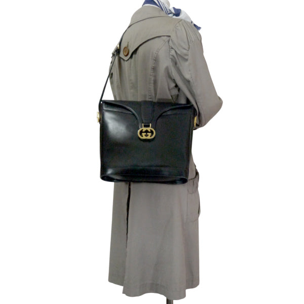 OLD Gucci レア!70sサイドシェリーショルダー黒