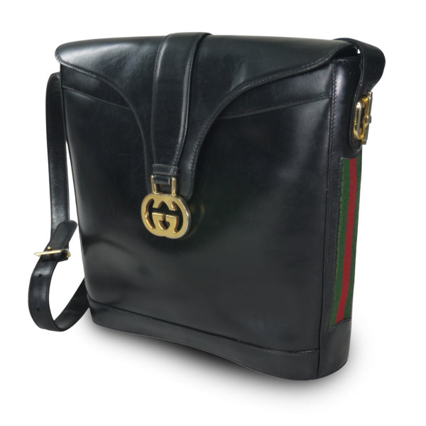 OLD Gucci レア!70sサイドシェリーショルダー黒