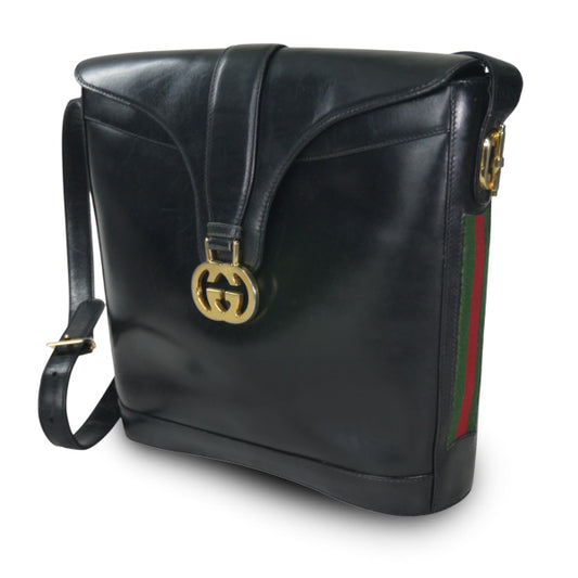 OLD Gucci レア!70sサイドシェリーショルダー黒
