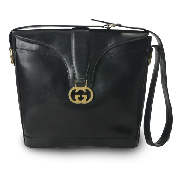 OLD Gucci レア!70sサイドシェリーショルダー黒