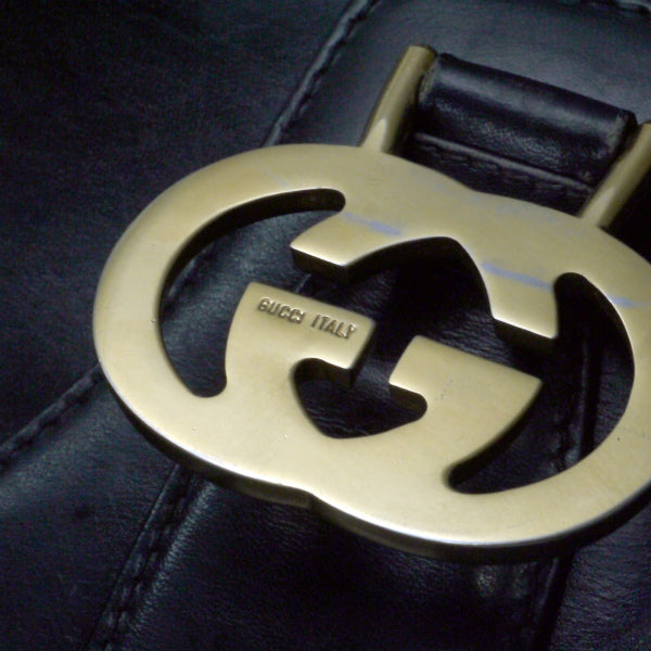 OLD Gucci レア!70sサイドシェリーショルダー黒