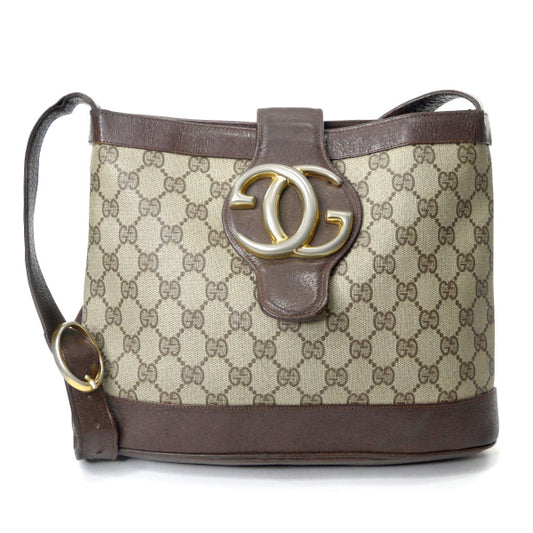 Vintage Gucci G金具バケツ型ショルダーバッグ（茶）