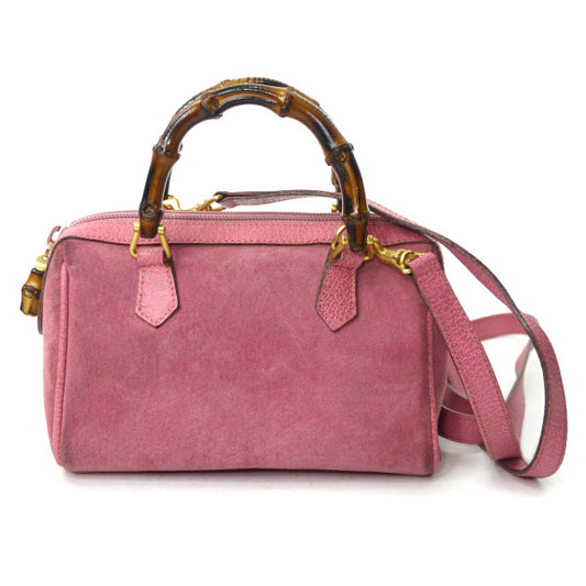 OLD Gucci レア!!バンブー×スエード2WAYミニボストン（ピンク）