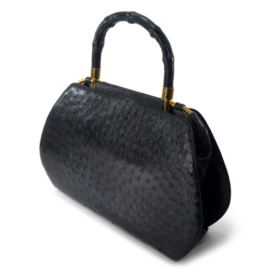 OLD Gucci 極希少!オーストリッチ バンブーハンドルバッグ（黒）