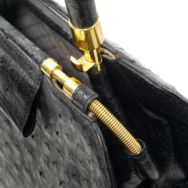 OLD Gucci 極希少!オーストリッチ バンブーハンドルバッグ（黒）