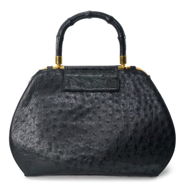 OLD Gucci 極希少!オーストリッチ バンブーハンドルバッグ（黒）