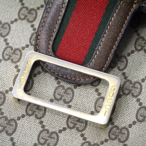OLD Gucci　差し込みフラップ2層式シェリーショルダー（茶）