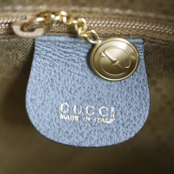 OLD Gucci バンブー×スエード2WAYミニボストン（ブルーグレー）