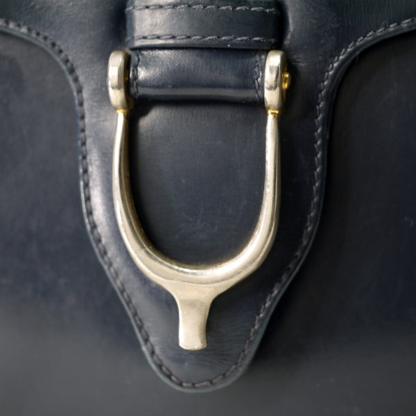 OLD Gucci　総革ビット金具ワンショルダー（濃紺）