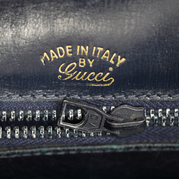 OLD Gucci　総革ビット金具ワンショルダー（濃紺）