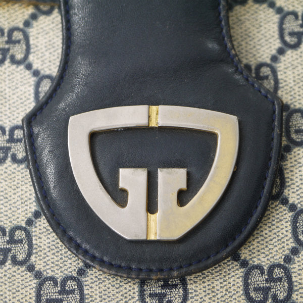 OLD Gucci＜訳あり＞トライアングルGGバケツ型ショルダー（青）