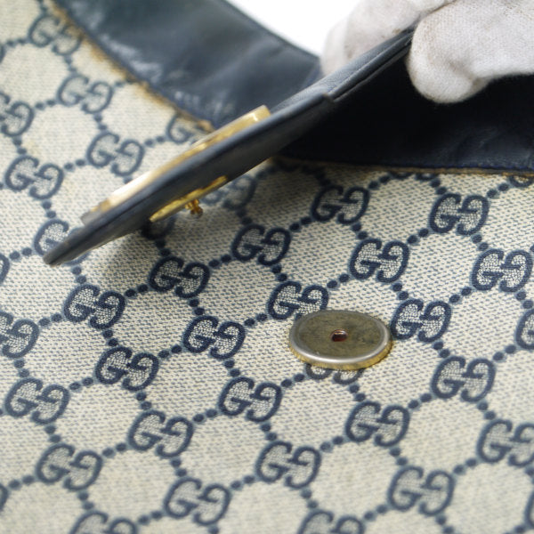 OLD Gucci＜訳あり＞トライアングルGGバケツ型ショルダー（青）