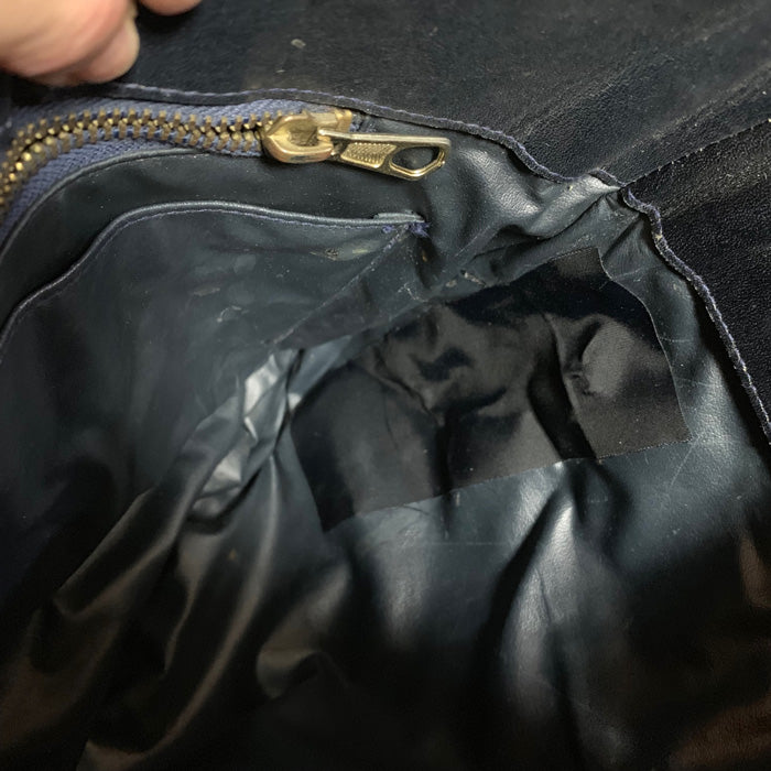 OLD Gucci＜訳あり＞トライアングルGGバケツ型ショルダー（青）