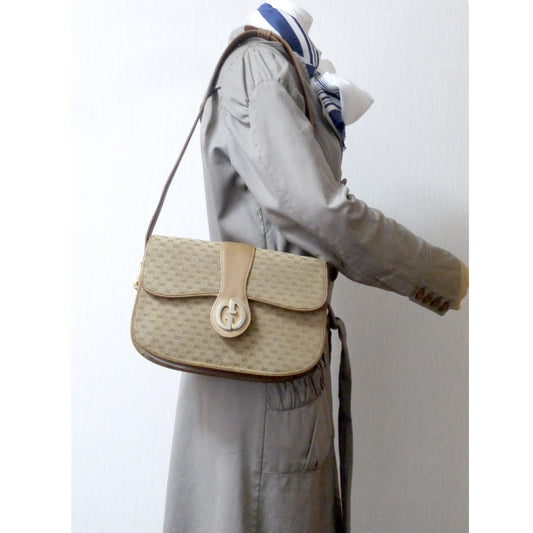 OLD Gucci　1973マイクロGGジャガード2WAYショルダー（ベージュ）