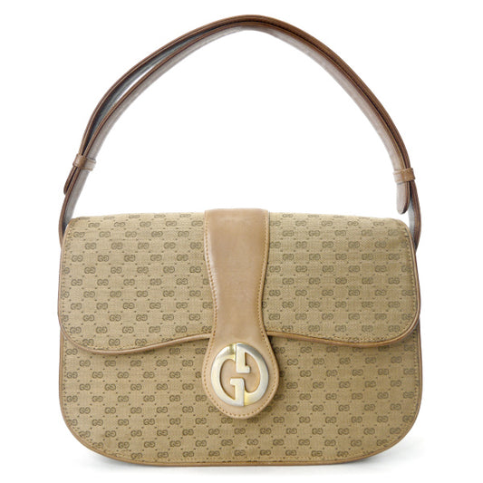 OLD Gucci　1973マイクロGGジャガード2WAYショルダー（ベージュ）