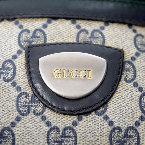 OLD Gucci　三角ロゴプレートGG柄ショルダー（青）
