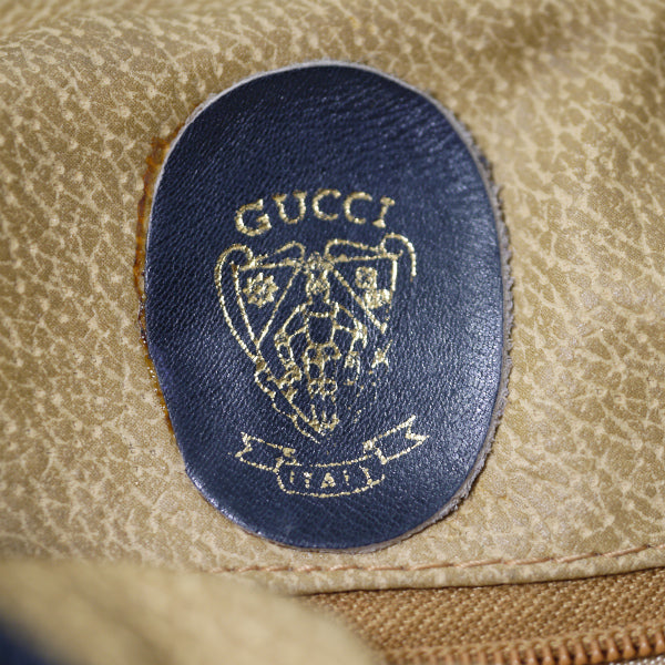 OLD Gucci　三角ロゴプレートGG柄ショルダー（青）