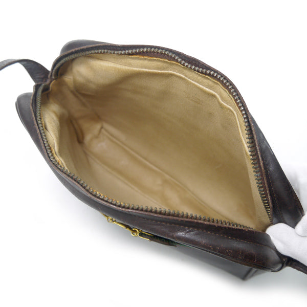 OLD Gucci 　レア!!ビット金具×シェリー総革ショルダー（濃茶）