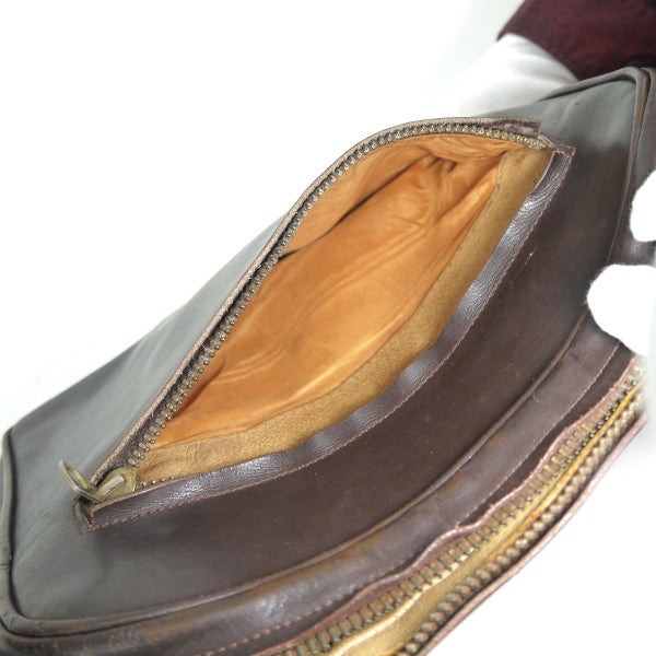 OLD Gucci 　レア!!ビット金具×シェリー総革ショルダー（濃茶）