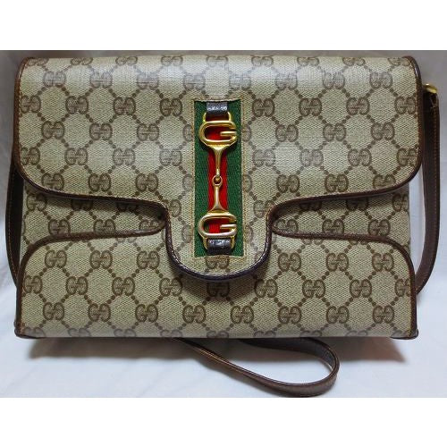OLD Gucci 縦ビット金具２Wayショルダー（茶）