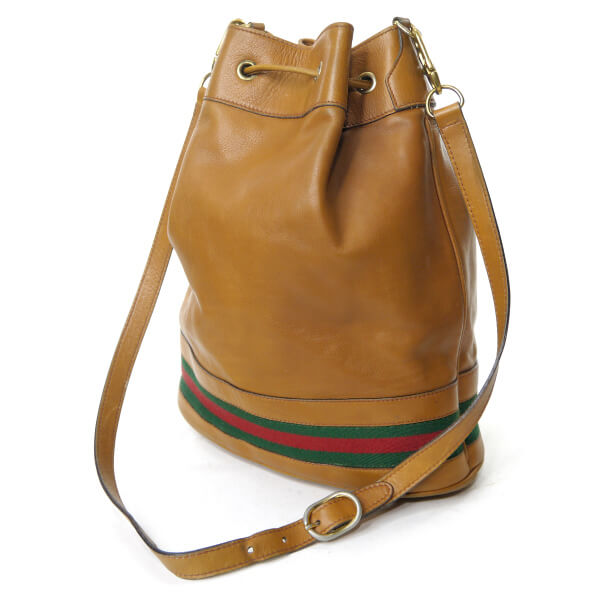 OLD Gucci 代表作！巾着型シェリー総革ショルダー（茶）