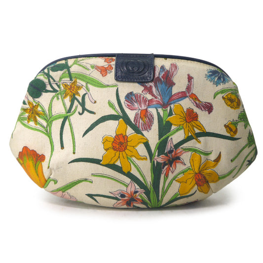 OLD Gucci フローラ コスメドクターズポーチ（紺）