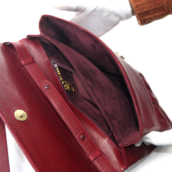 OLD Gucci　クロコ×革コンビ2WAYドレープバッグ （深赤）